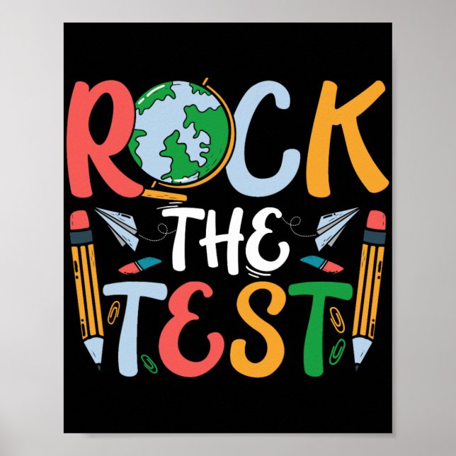 The Test Teacher Test Day Testing Day Funny Teache Poster (Front)