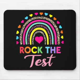 The Test Test Day Teacher Testing Day Rainbow Leop Mouse Pad