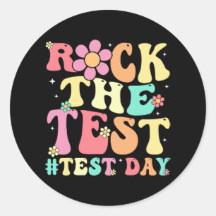The Test Testing Day Retro Motivational Teacher St Classic Round Sticker