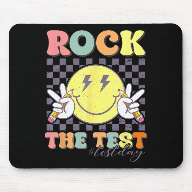 The Test Testing Day Retro Motivational Teacher St Mouse Pad (Front)