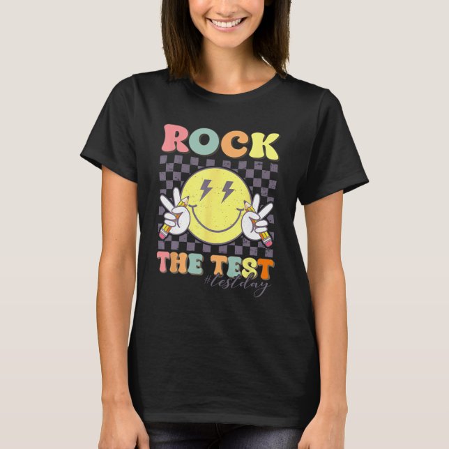 The Test Testing Day Retro Motivational Teacher St T-Shirt (Front)