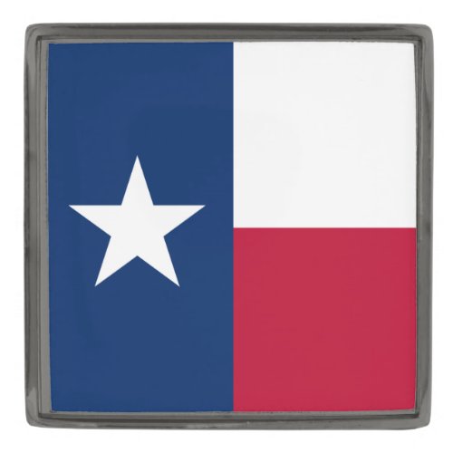 The Texan Lone Star State Flag of Texas Gunmetal Finish Lapel Pin