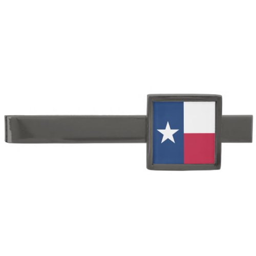 The Texan Lone Star State Flag of Texas Gunmetal Finish Tie Bar