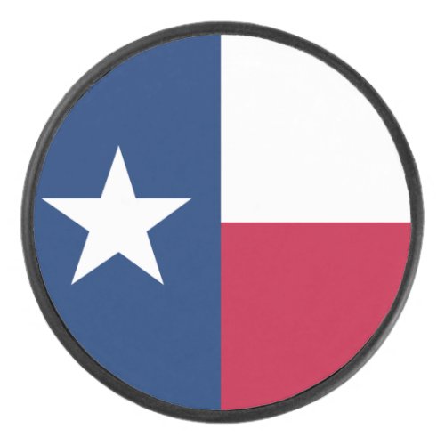 The Texan Lone Star State Flag of Texas Hockey Puck