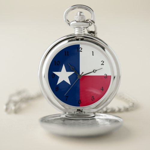 The Texan Lone Star State Flag of Texas Pocket Watch