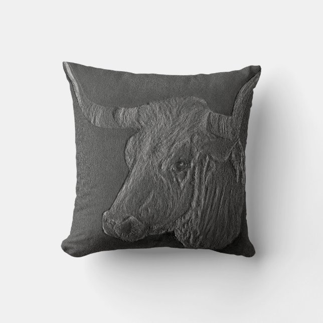 The Texas Longhorn 4 Throw Pillow (Front)