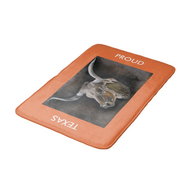 The Texas Longhorn Bath Mat (Angled)