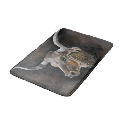 The Texas Longhorn Bathroom Mat | Zazzle