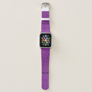 the texture of the knitted fabric, a plain purple apple watch band
