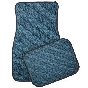 the texture of the knitted fabric, light blue colo car floor mat