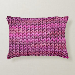 the texture of the knitted fabric with striped pat accent pillow