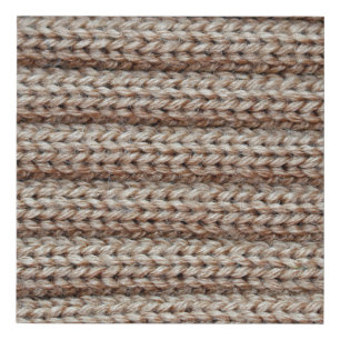 the texture of the plain knitted fabric , brown faux canvas print