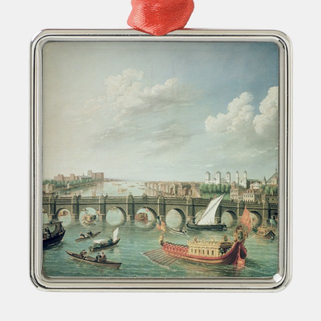 The Thames below Westminster Bridge Metal Ornament (Front)