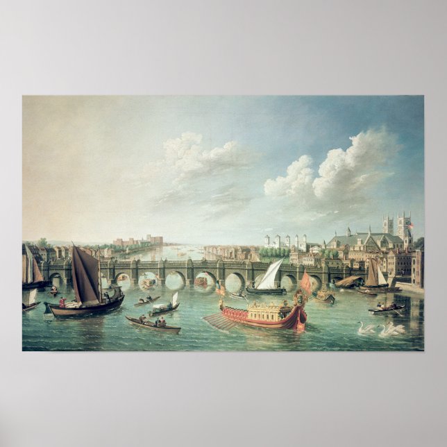 The Thames below Westminster Bridge Poster (Front)