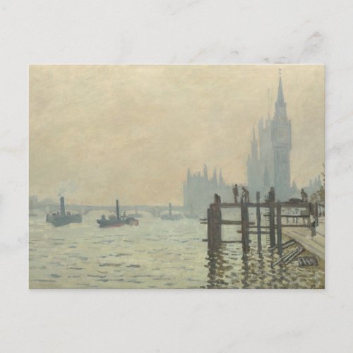 The Thames Below Westminster by Claude Monet Postcard