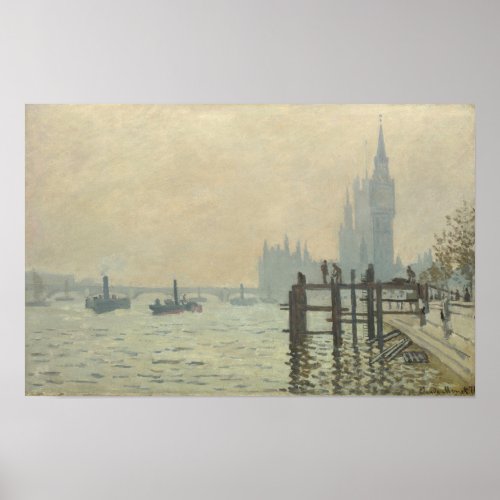 The Thames Below Westminster by Claude Monet Poster