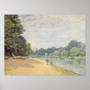 The Thames with Hampton Church, 1874 Poster