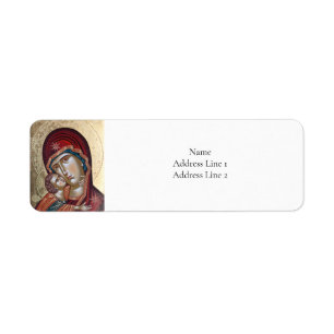 The Theotokos and Christ Child Orthodox Icon Label