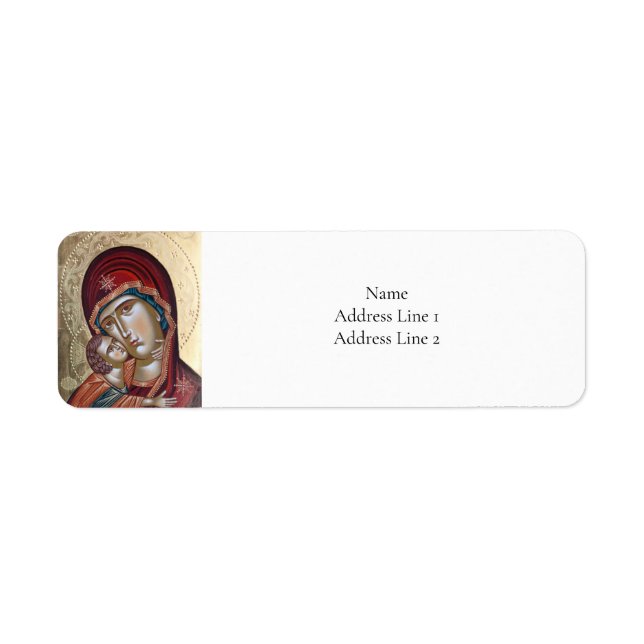 The Theotokos and Christ Child Orthodox Icon Label (Front)