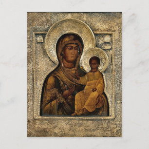 The Theotokos and Christ Child Orthodox Icon  Postcard