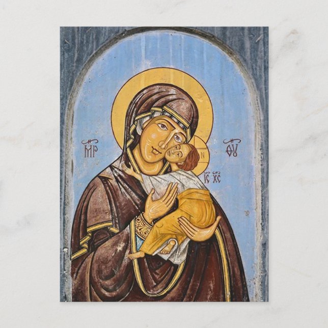 The Theotokos and the Christ Child Icon Postcard (Front)