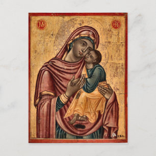 The Theotokos and the Christ Child Icon Postcard