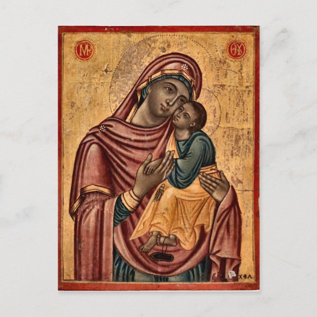 The Theotokos and the Christ Child Icon Postcard (Front)