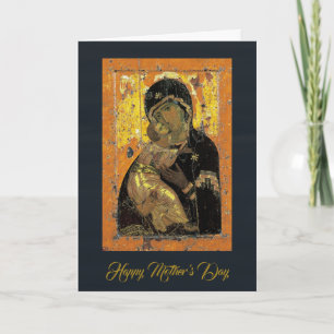 The Theotokos of Vladimir Orthodox Mother's Day    Card