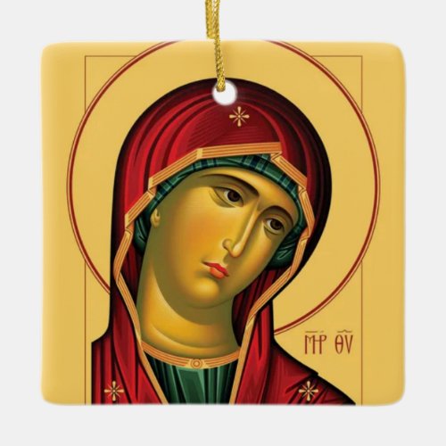 The Theotokos Virgin Mary Orthodox Icon Ceramic Ornament