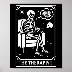 The Therapist Healing Tarot Card Skeleton Mental H Poster