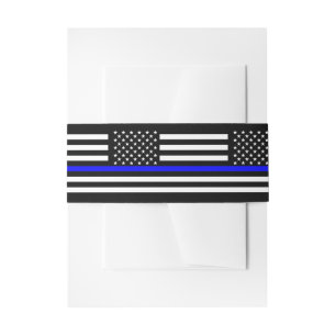 The Thin Blue Line American Flag Decor Invitation Belly Band