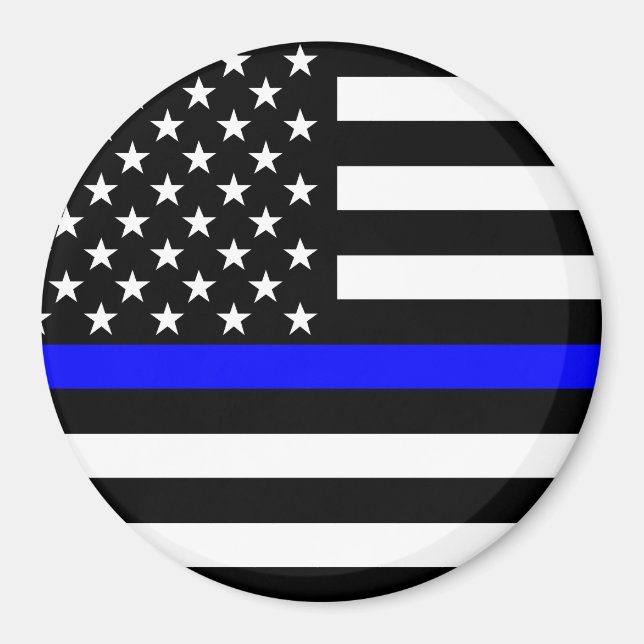 The Thin Blue Line American Flag Decor Magnet (Front)