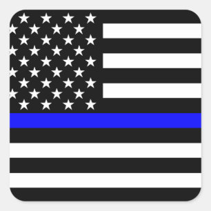 The Thin Blue Line American Flag Decor Square Sticker