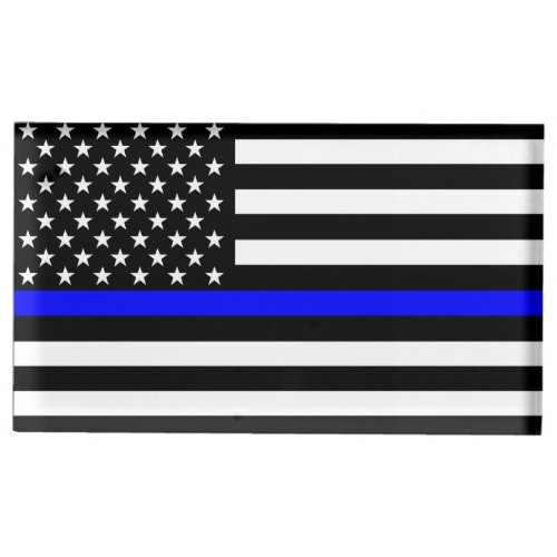 The Thin Blue Line American Flag Decor Table Card Holder