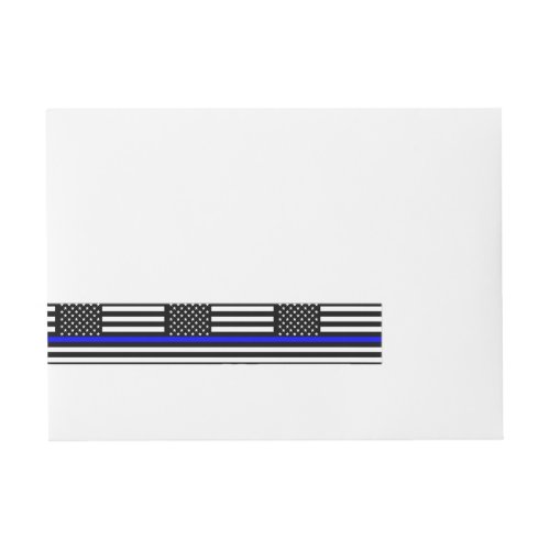 The Thin Blue Line American Flag Decor Wrap Around Address Label