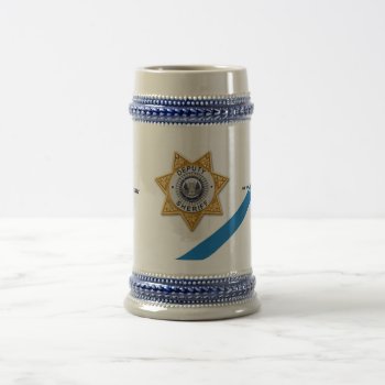 The Thin Blue Line Deputy Sheriff Beer Stein by JFVisualMedia at Zazzle