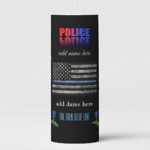 The Thin Blue Line Pillar Candle