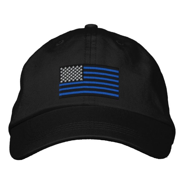 The Thin Blue Lines American Embroidered Baseball Hat (Front)