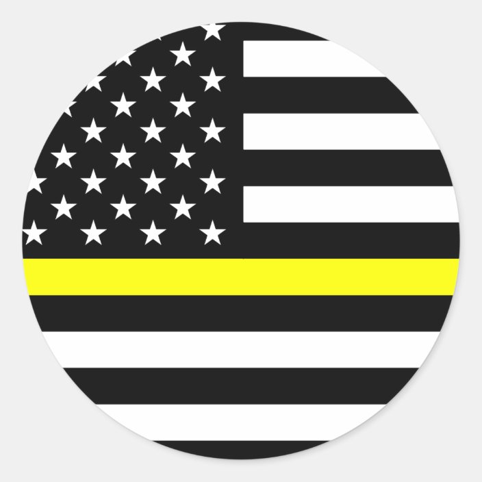 The Thin Gold Line Flag Classic Round Sticker