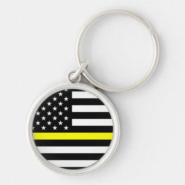 The Thin Gold Line Flag Keychain (Front)