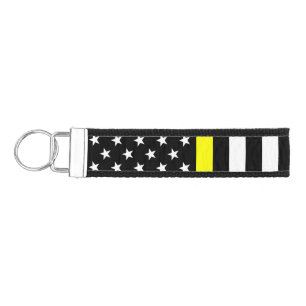 The Thin Gold Line Flag Wrist Keychain
