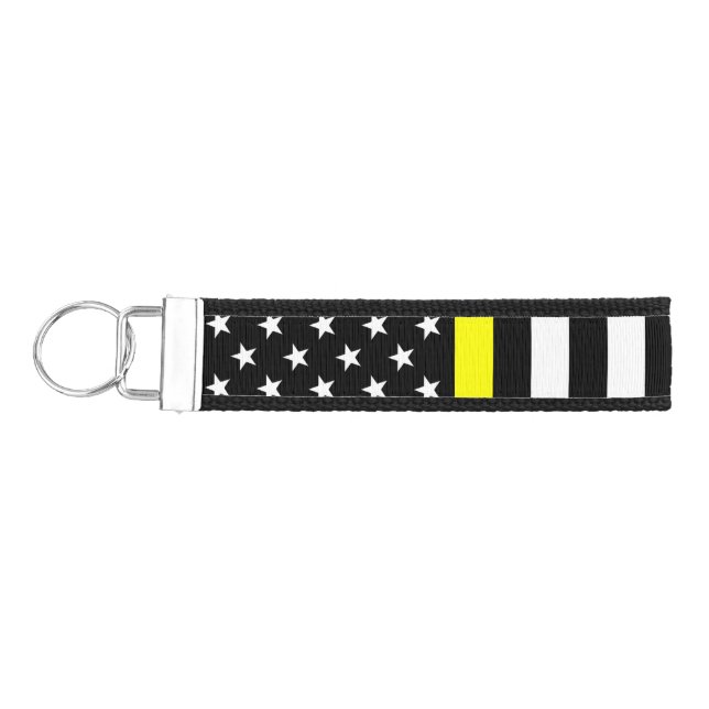 The Thin Gold Line Flag Wrist Keychain (Keys on Left)