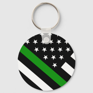The Thin Green Line Flag Keychain