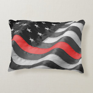 The Thin  Red Line Accent Pillow