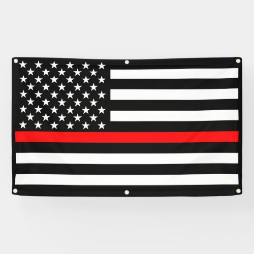 The Thin Red Line American Flag Decor Display on a Banner
