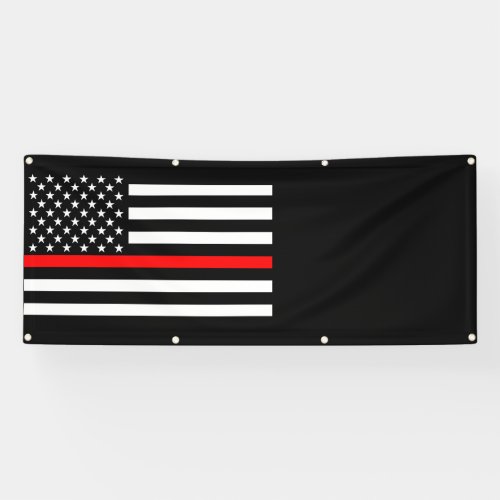 The Thin Red Line American Flag Decor Display on a Banner
