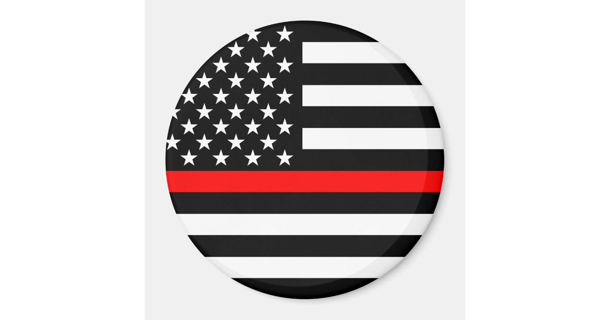 The Thin Red Line American Flag Decor Magnet Zazzle Com