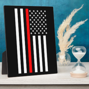 The Thin Red Line American Flag on a Plaque