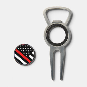 The Thin Red Line Flag Divot Tool