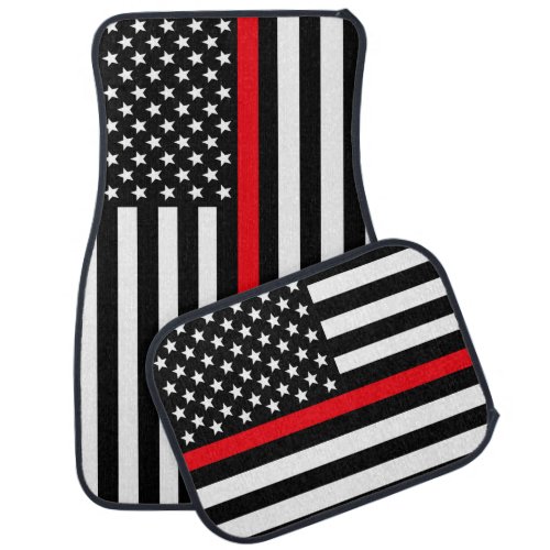 The Thin Red Line of Courage Flag Car Floor Mat